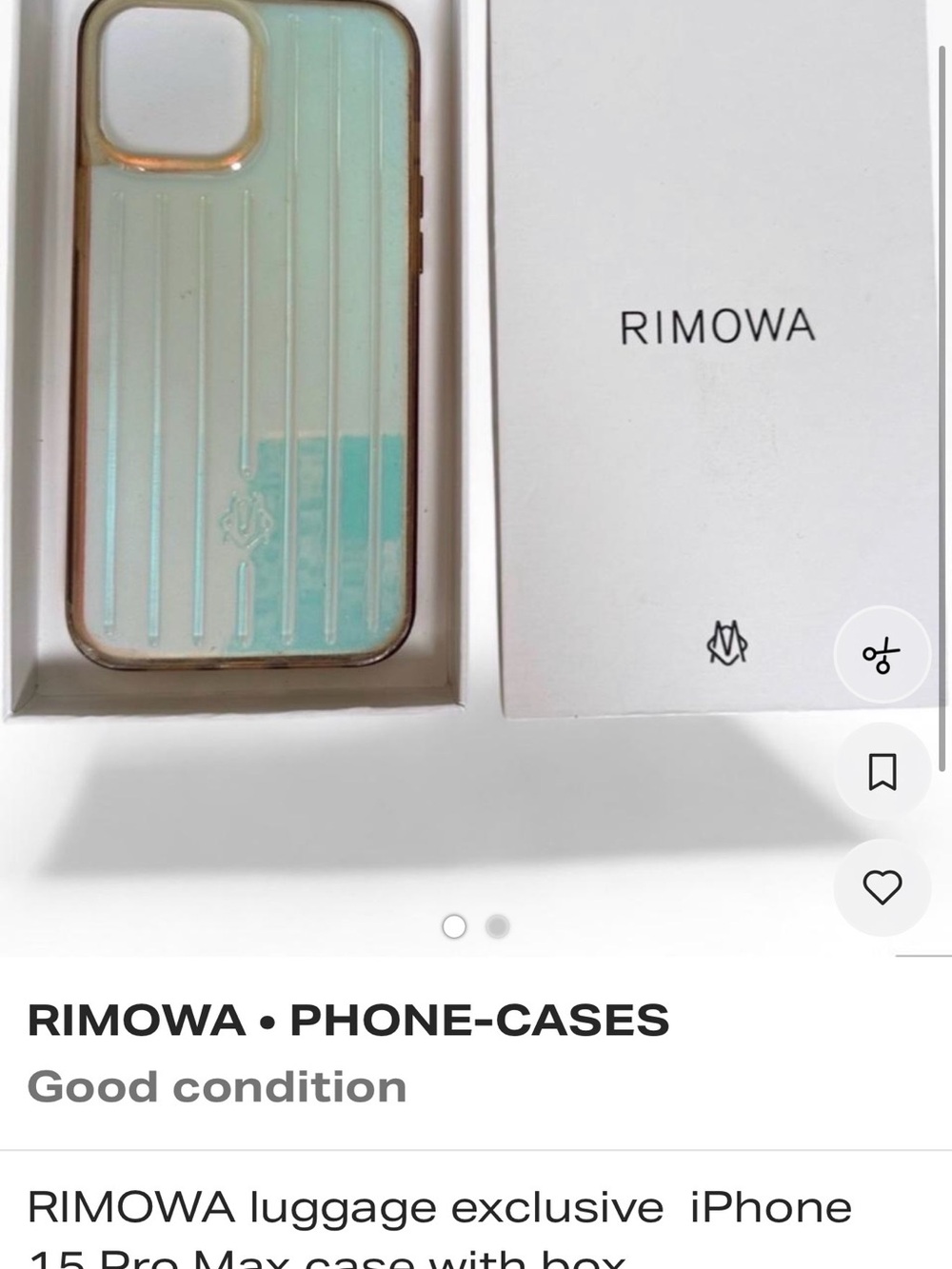 RIMOWA Iridescent Mint-Green Ribbed Phone Case 15 pro max